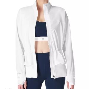 Sweaty Betty Fast Lane white peplum jacket